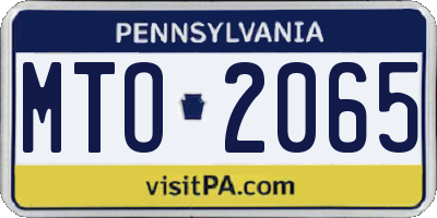 PA license plate MTO2065