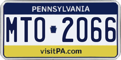 PA license plate MTO2066