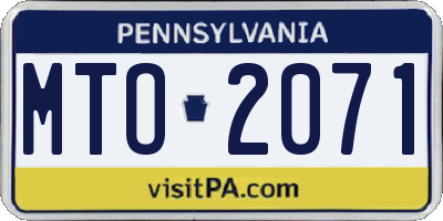 PA license plate MTO2071