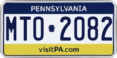 PA license plate MTO2082