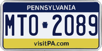 PA license plate MTO2089