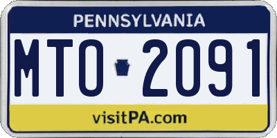 PA license plate MTO2091