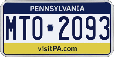 PA license plate MTO2093