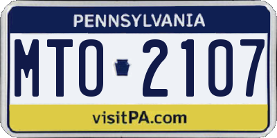 PA license plate MTO2107