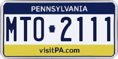 PA license plate MTO2111