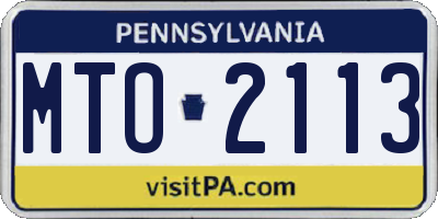 PA license plate MTO2113