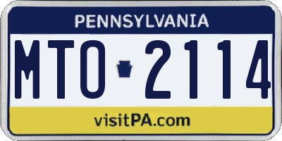 PA license plate MTO2114
