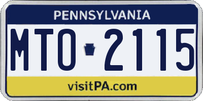PA license plate MTO2115