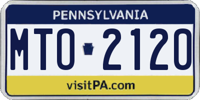 PA license plate MTO2120