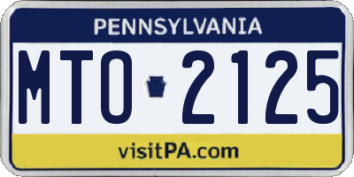 PA license plate MTO2125