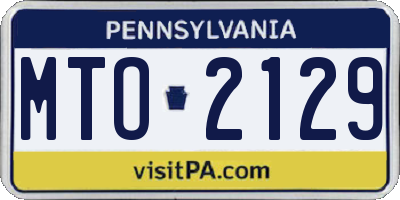 PA license plate MTO2129