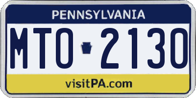 PA license plate MTO2130