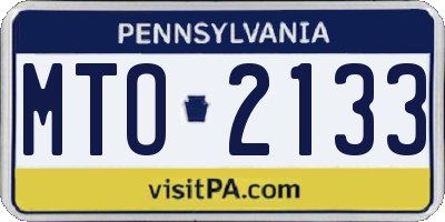 PA license plate MTO2133