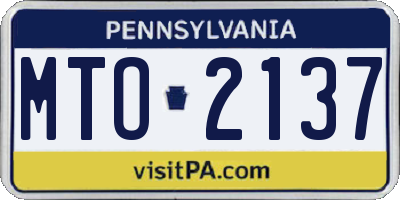 PA license plate MTO2137