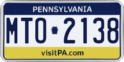 PA license plate MTO2138