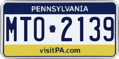 PA license plate MTO2139