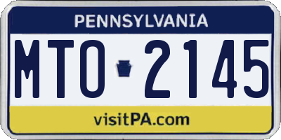 PA license plate MTO2145