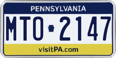 PA license plate MTO2147