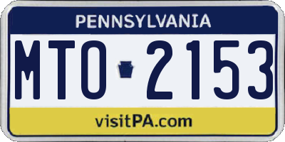 PA license plate MTO2153
