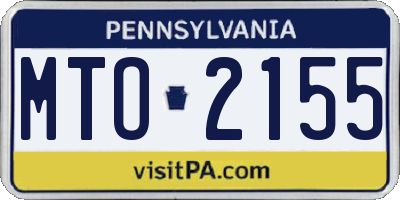 PA license plate MTO2155