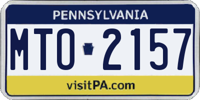 PA license plate MTO2157