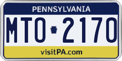 PA license plate MTO2170