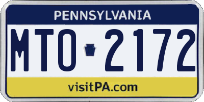 PA license plate MTO2172
