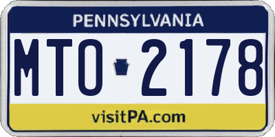 PA license plate MTO2178
