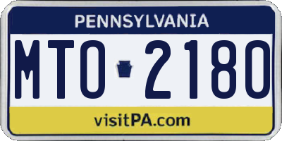 PA license plate MTO2180