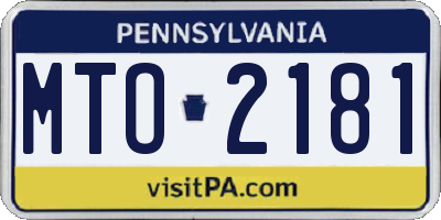 PA license plate MTO2181