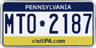 PA license plate MTO2187