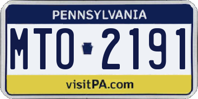 PA license plate MTO2191