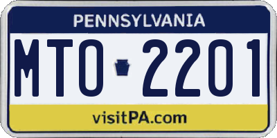 PA license plate MTO2201