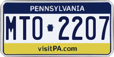 PA license plate MTO2207