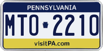 PA license plate MTO2210