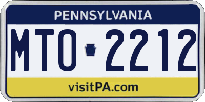 PA license plate MTO2212