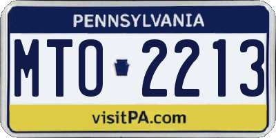 PA license plate MTO2213