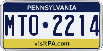 PA license plate MTO2214