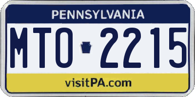 PA license plate MTO2215