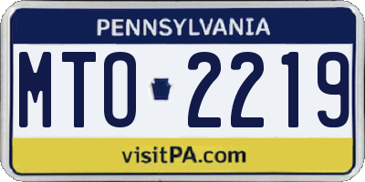 PA license plate MTO2219