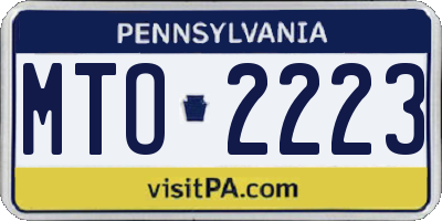 PA license plate MTO2223
