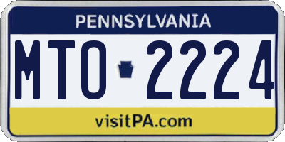PA license plate MTO2224