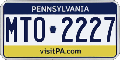 PA license plate MTO2227