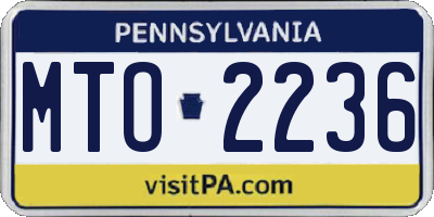 PA license plate MTO2236