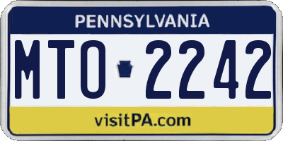 PA license plate MTO2242
