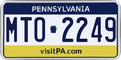 PA license plate MTO2249