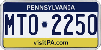 PA license plate MTO2250