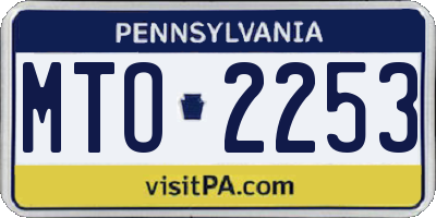 PA license plate MTO2253