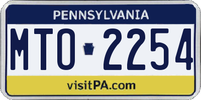 PA license plate MTO2254