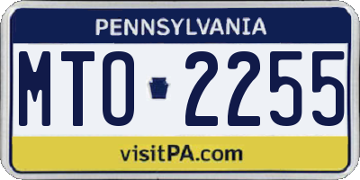 PA license plate MTO2255